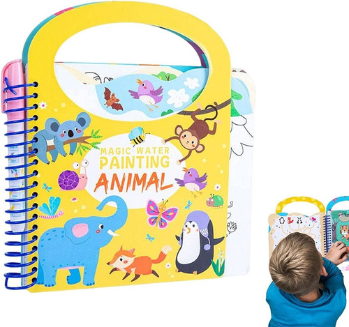 Libro Para Pintar Al Agua Niños Pequeños Montessori Animales