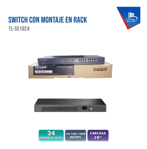 Imagen 2 de 2 de Switch Tp-link Tl-sg1024 24 Puertos Gigabit Rackeable Nuevo