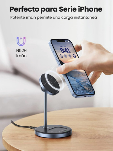 Ugreen Cargador 2 En 1 Magsafe Carga Inalambrica Para Iphone Negro