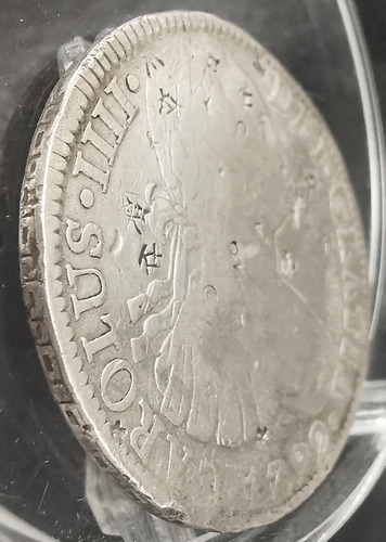 Moneda Original De Plata 8r Carlos Iiii 1792 Con Chops Mark
