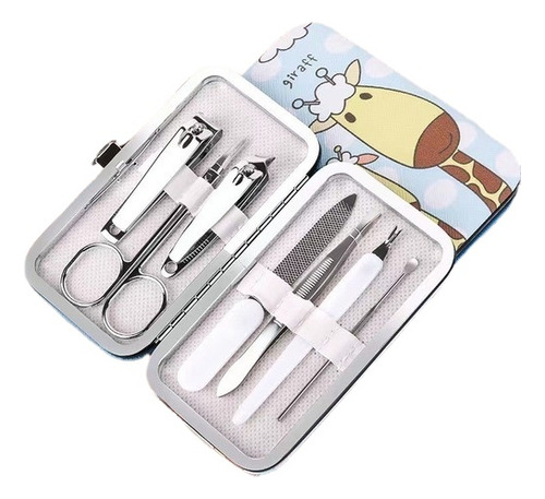 Set De Manicura 7 Piezas Kit Cortauñas Con Estuche Adorable