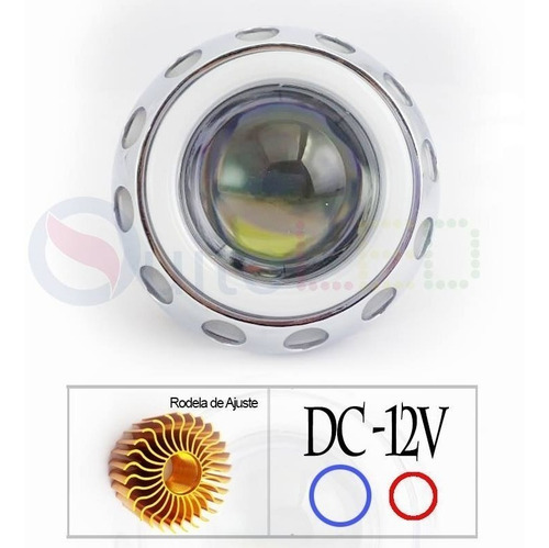Imagen 3 de 6 de Faro Led Con Ojo De Angel Bi-xenon 30w Para Moto Universal