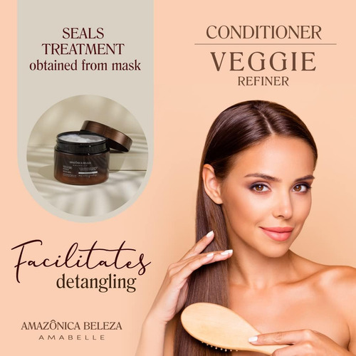 Champô E Condicionador Beleza Vegan Veggie Refiner, Nutre,