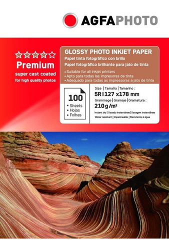 Papel Fotográfico 13x18 High Glossy Agfa Premium 210gr 100hj