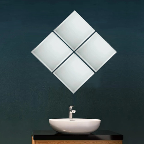Kit Espelho Mosaico Bisotê Com 4 20x20cm Decorativo
