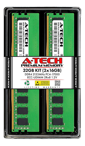 Memoria Ram A-tech, P/ Server, Udimm, 2 X 16 Gb, 2133 Mhz