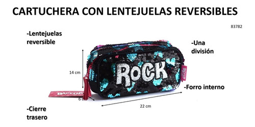 Cartuchera Corazones Lentejuelas Rock 83782 Cuotas