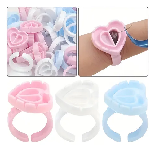 Anillos Porta Pigmento Pegamento Pestañas Y Cejas  X100 Unid