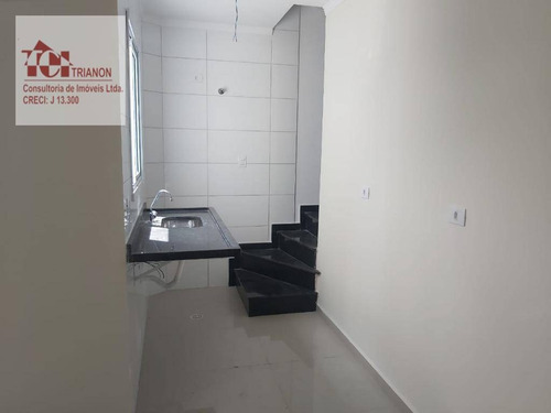 Imagem 2 de 12 de Cobertura Com 90 M² - Sem Condomínio - 2 Dormitórios (1 Suíte), 1 Vaga - À Venda Por R$ 310.000 - Vila Pires - Santo André/sp - Co0946