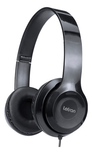 Fone De Ouvido Headphone Wire Office Com Microfone Letron Cor Preto