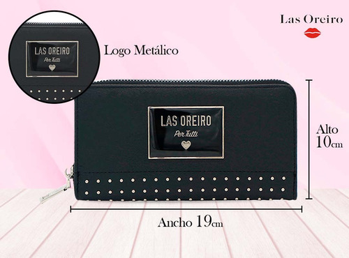 Imagen 2 de 10 de Billetera Fichero Tarjetero Miss Unique Mujer Tachas Diseño