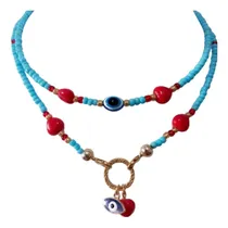 Comprar Chocker Gargantilla Y Collar Al Cuello Turquesa Ojo Turco