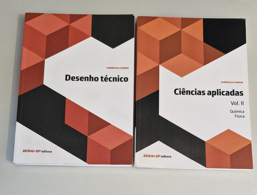 Livro, Kit(2), Senai- Sp Editora, Currículo Comum, 1 Ciências Aplicadas, Química Física, Vol.ii, 2 Desenho Técnico (Usado)
