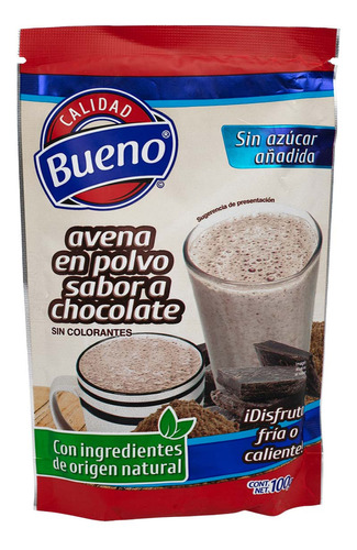 Avena En Polvo Calidad Bueno  Sabor Chocolate Sin Azúcar 100g