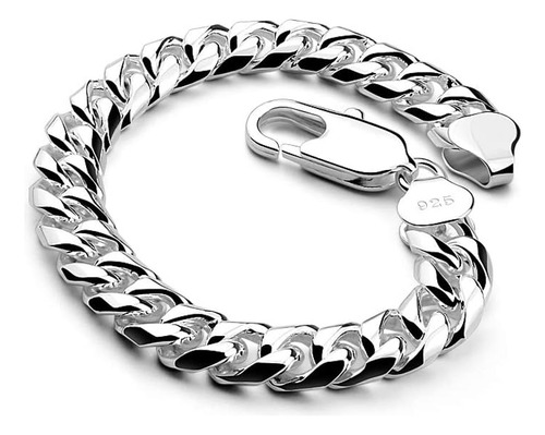 Dankadi Pulsera De Plata Para Hombre 8 Cadena Cubana 8 Mm 20