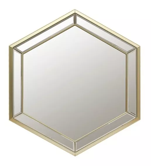 Espejo Decorativo Hexagonal 57x50x2.5 Imperdible Oferta