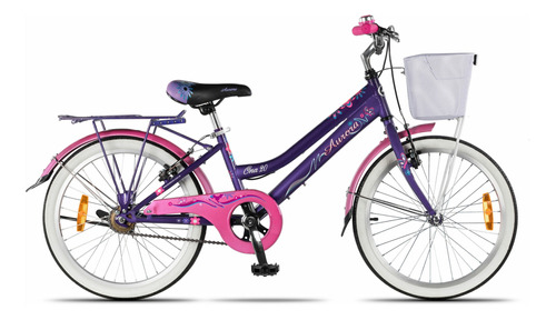 Bicicleta infantil Aurora Juveniles Ona R20 1v frenos v-brakes color lila con pie de apoyo  