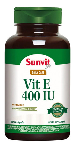 Vitamina E 400 Iu (60 Softgel) Sunvit Life