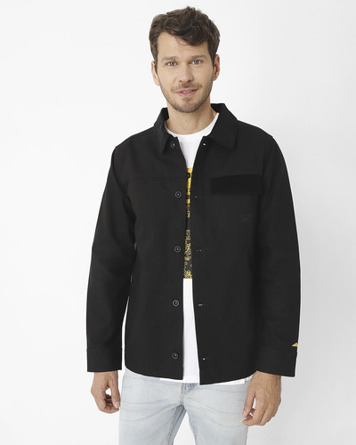 Chaqueta Cat Canvas Button Front Negro Hombre