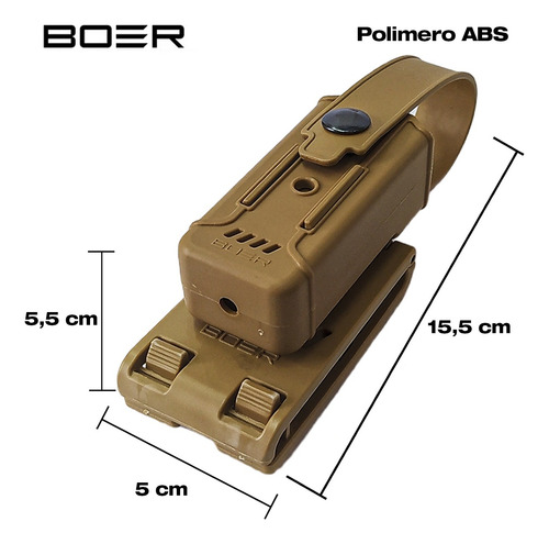 Imagen 4 de 10 de Funda Pistolera Táctica Boer Glock Porta Cargador Muslera
