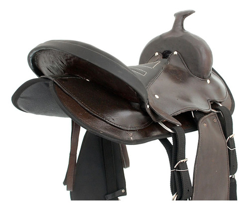 Sela Americana Kit Econômico Couro Passeio Cavalgada Cor Marrom