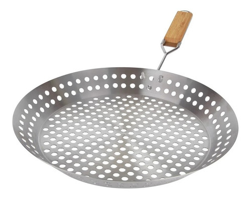 Panela Frigideira Grelhar Em Churrasqueira 30cm Inox Defumar