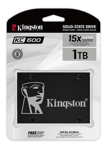 Disco Solido Ssd Kingston Kc600 Sata 1tb 550mb/s Nand 3d Tlc