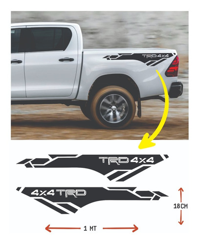 Sticker Adhesivo Trd 4x4 Pick Up Toyota Para 2 Lados