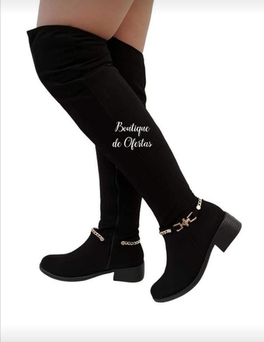 Botas Modernas Caña Alta Para Dama Tacón Plano!
