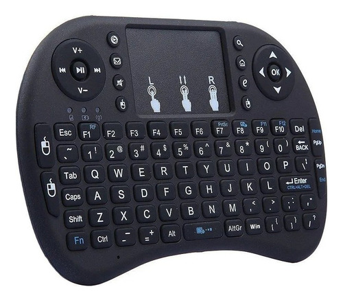 Mini Teclado Touchpad Inalambrico Usb Smart Tv Pc Netbooks.. Color del teclado Negro Idioma Español