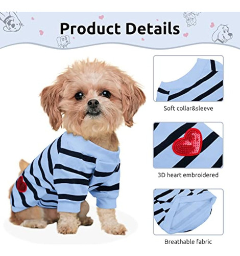Preferhouse Camiseta A Rayas Para Perros Y Gatos,