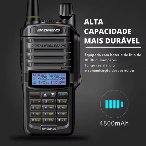 Kit 4 Rádios Baofeng Uv-9r 10w Vhf Longo Alcance Resistente