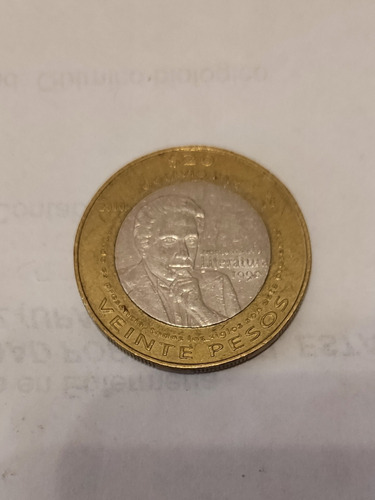 Moneda De 20 Pesos De Octavio Paz. Premio Nobel De Literatur