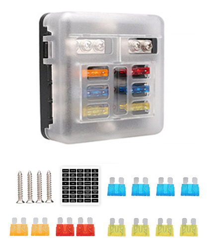 Bloque De Fusibles Universal Para Coche De 6 Vías Con Led Y