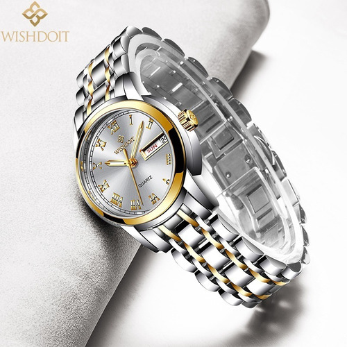 .. Reloj Wishdoit Original For Mujer, A La Moda, Dorado Y