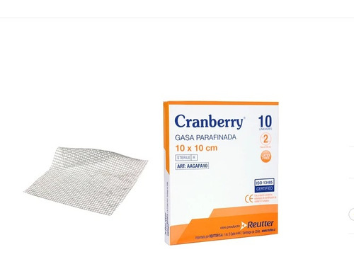 Gasa Parafinada 10x10 Cranberry Pack X 2 Unidades