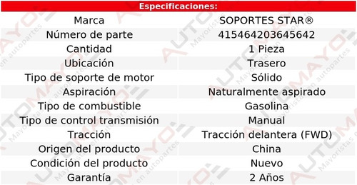 Soporte Tacón De Motor Tras Fiat Strada 1.8l 4 Cil 07-08