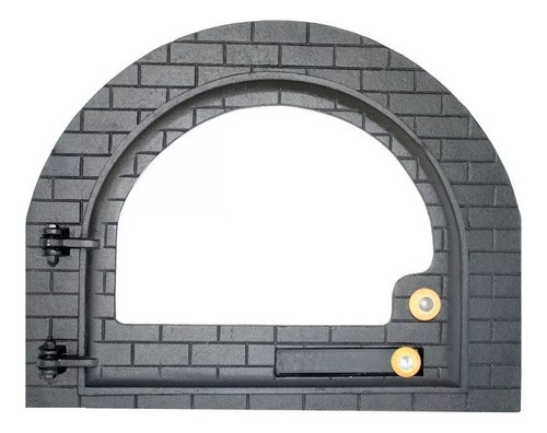 Porta Forno Ferro Fundido Igloo Vidro - Tamanho 42x53cm