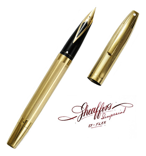 Pluma Fuente Sheaffer Imperial Touchdown De 1970 Punto Oro Chapa De Oro N/a (Usado)