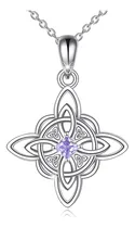 Comprar Nudo De Bruja De Plata Con Amatista + Cadena De Plata
