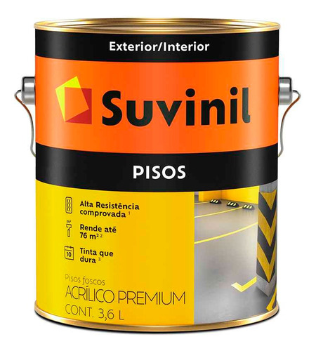 Pintura Piso Suvinil X 3.6 Lt. Premium Multiuso Colores