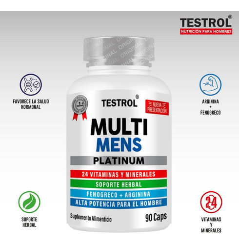 Multi Mens Platinum Vitaminas Para Hombre 24 Vitamin 90 Caps Sabor Sin sabor