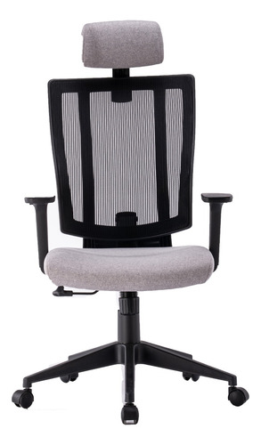 Imagen 3 de 9 de Silla De Oficina Gerencial Snake En Tela Gris Brazos