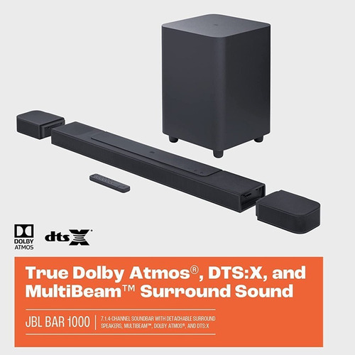 Barra de sonido JBL JBL. Bar 1000 7.1.4 Surround negra 220V