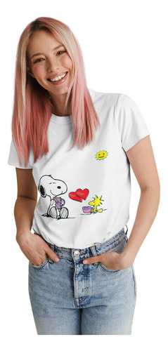 Polera Snoopy Charlie Brown Sol Algodon Estampado