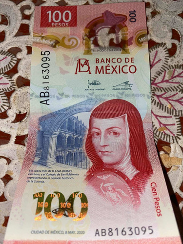 Billete De $100 Pesos Edición Conmemorativa - Sor Juana Ines