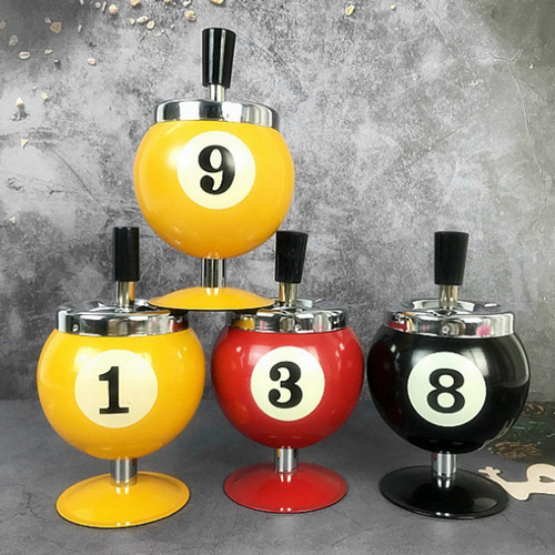 Pool Billiard Design Ashtray Portable Metal Ashtray For Poo