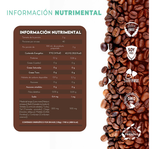 Nw Mushroom Coffee 120gr Café Soluble & Mezcla De Hongos