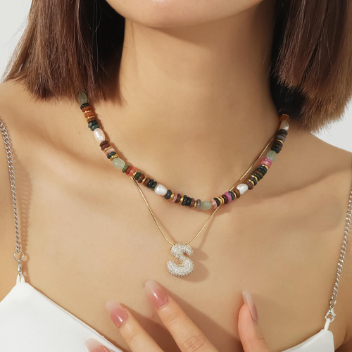 Colar De Pedras Preciosas Com Miçangas Para Mulheres, Gargan