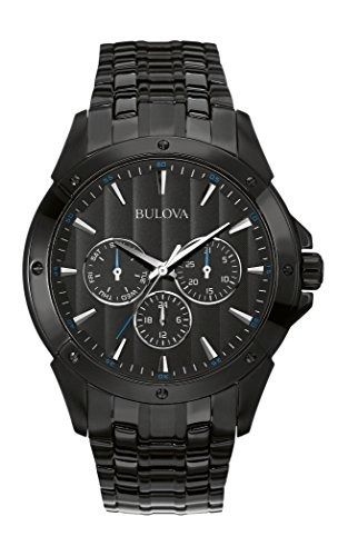 Reloj Bulova Hombre: 6 Funciones, Negro, 43mm.